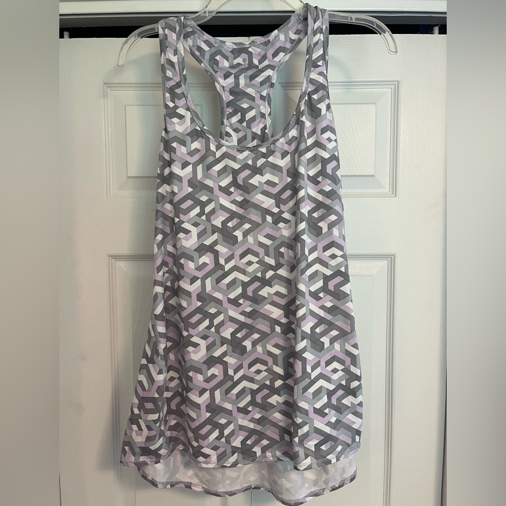 Athleta Geometric Tank in Gray and Lavender